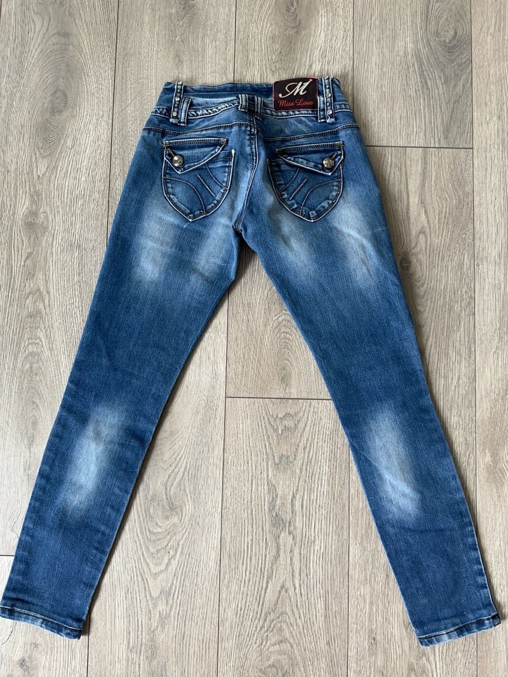 miss love y2k skinny jeans with flap pockets